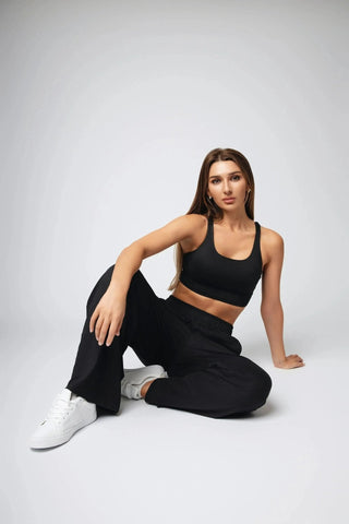 Yebo Clothing Addison Sweatpant showcasing sustainable performance activewear made from breathable, moisture-wicking fabric, perfect for eco-friendly gym clothes and mindful movement.