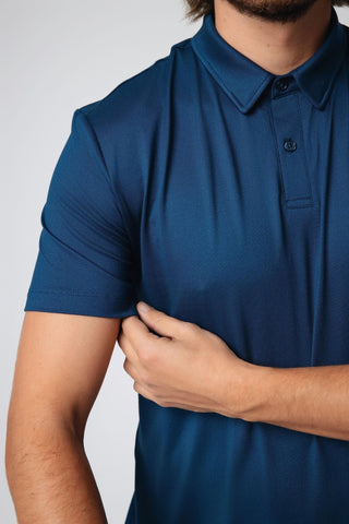 Soft and breathable Dylan Polo by Yebo Clothing, perfect for wear as minimalist loungewear or sustainable athleisure, featuring moisture-wicking fabric for eco-conscious fitness.