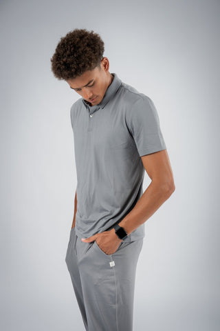 Dylan Polo from Yebo Clothing features a versatile design perfect for any occasion, crafted from breathable moisture-wicking fabric, embodying sustainable performance activewear and eco-friendly gym clothes.