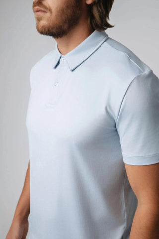 Dylan Polo by Yebo Clothing, a stylish and sustainable performance activewear option, perfect for eco-friendly gym clothes. Made from recycled materials, this ethical fitness apparel offers breathable workout gear that's moisture-wicking and ideal for any mindful movement.