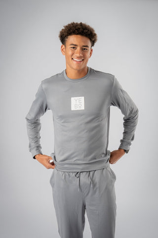 A stylish view of the I See You Limited Edition Sweatshirt from Yebo Clothing, showcasing sustainable performance activewear made from recycled materials for eco-friendly gym clothes that promote mindful movement in minimalist loungewear.