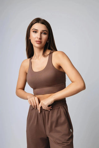 Flattering V-back design of Jordan Sports Bra by Yebo Clothing, featuring ethically made fitness apparel from recycled polyester. Perfect for mindful movement and sustainable athleisure, this bra enhances your workout with comfort and flexibility.