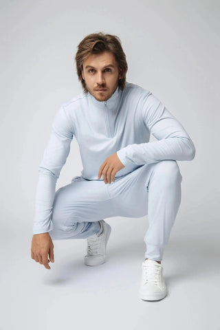 Functional and fashionable Lucas Quarter Zip by Yebo Clothing, designed for modern fitness enthusiasts seeking sustainability and style in their performance hoodies and activewear.