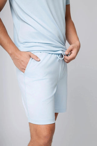 Men's Mason Shorts from Yebo Clothing, showcasing minimalist loungewear design and perfect for sustainable fitness while promoting the I See You movement.