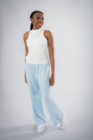 Sophie Tank Top by Yebo Clothing showcased in breathable workout gear, highlighting moisture-wicking fabric, perfect for minimalist loungewear and sustainable athleisure.