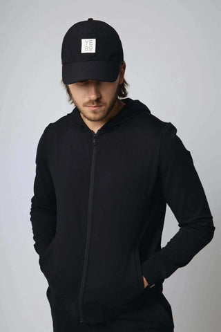 Zahaan Hoodie from Yebo Clothing, representing sustainable athleisure with carbon neutral clothing made for the I See You movement in ethical fashion.