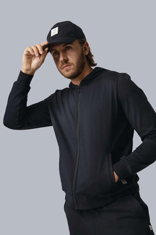 Zahaan Hoodie by Yebo Clothing, featuring sustainable performance activewear made from recycled materials. This hoodie is designed for comfortable lounging and post-workout recovery, perfect for anyone who values eco-friendly gym clothes and conscious fashion.