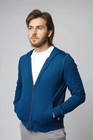 Zahaan Hoodie from Yebo Clothing showcasing sustainable performance activewear made with recycled materials and ethically crafted for mindful movement.